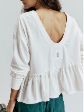 FREE PEOPLE FP MOVEMENT Play Nice Layer Knit Top Activewear NWT White Size S